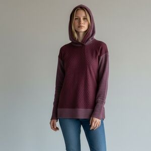 SMARTWOOL WOMEN'S SHADOW PINE HOODIE SWEATER Black Cherry Heather